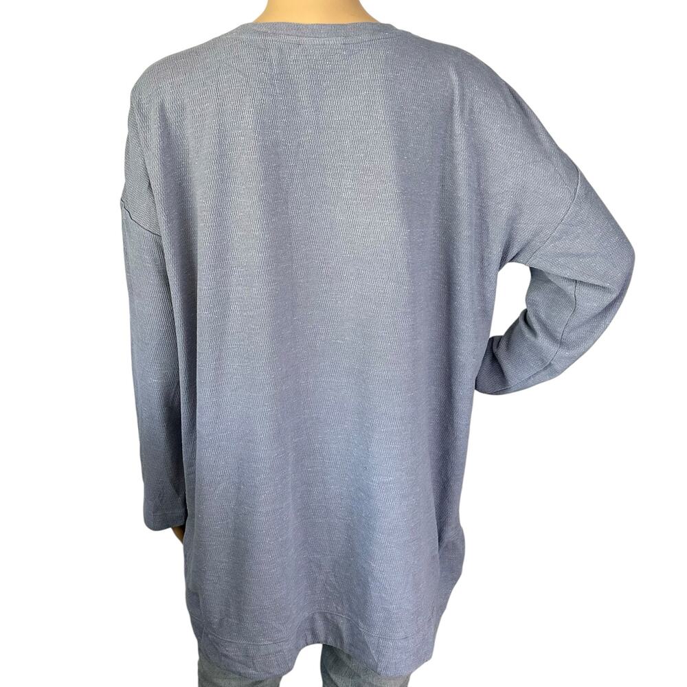 J. Jill Textured Knit Pocket Tunic Top Blue Size L - Picture 5 of 10